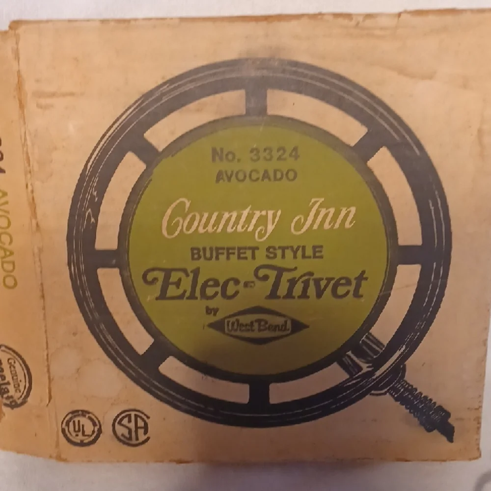 West Bend Electric Trivet Buffet Warmer Avocado Green
